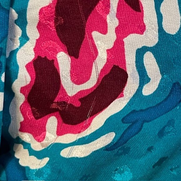 Vintage Malcolm Starr 70s 80s 100% Silk Midi Dress - Picture 9 of 10